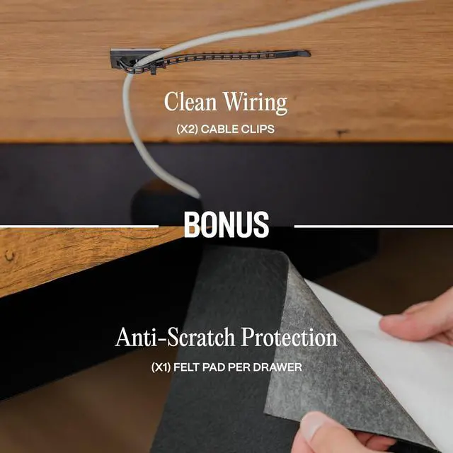 Alt view image 7 of 7 - Under Desk Drawer Slide-Out Lockable Metal Storage Drawers with Cable Management for Office & Home (Double, Non-Bracketed)