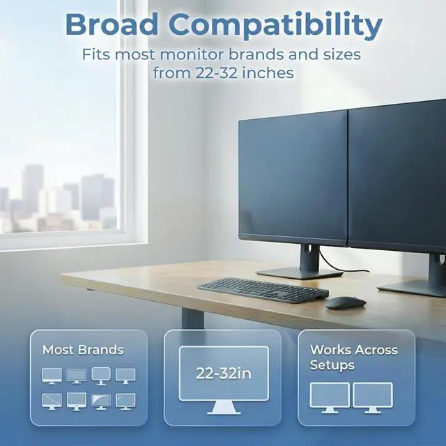 Alt view image 2 of 7 - 2 Packs Universal Monitor Connection Bracket Magnetic Monitor Alignment Clips for All Computer Monitors Curved and Flat Screen Strong Adhesive Monitor Alignment Bracket with Mouse Pad