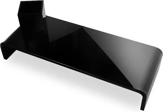 Alt view image 7 of 7 - Acrylic Monitor Stand with Matching Pen Holder, 12mm Thick Clear Acrylic Monitor Riser, Laptop Stand for Home, Office, and Work. Computer Desk Riser with Keyboard Storage for LCD LED TV Screen (Black)