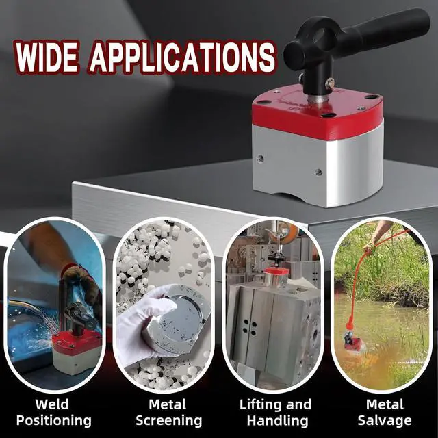 Alt view image 5 of 7 - 600 LB ON/Off Magnets, Magnetic Welding Holder, Multipurpose Switch Magnet for Lifting and Handling,Metal Screening,Weld Positioning,Metal Salvage (2 Pack)