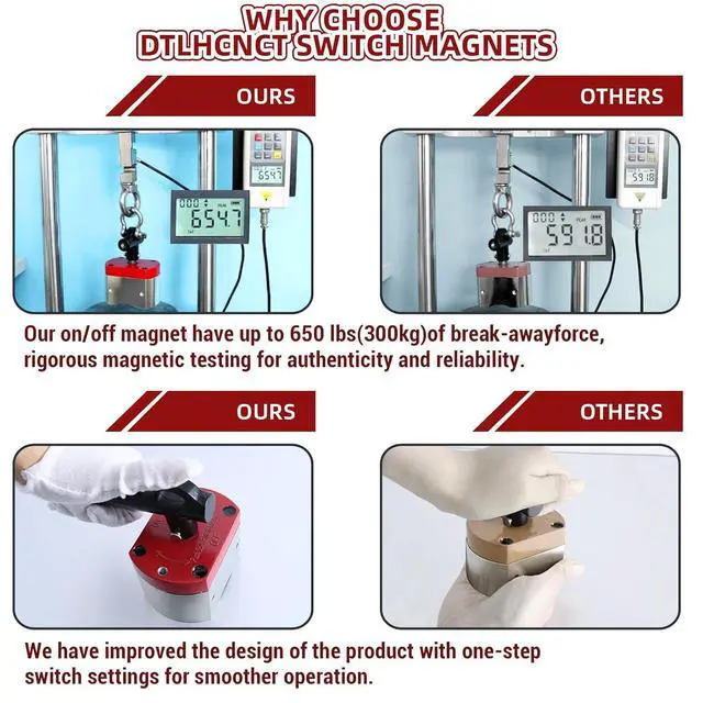 Alt view image 6 of 7 - 600 LB ON/Off Magnets, Magnetic Welding Holder, Multipurpose Switch Magnet for Lifting and Handling,Metal Screening,Weld Positioning,Metal Salvage (2 Pack)