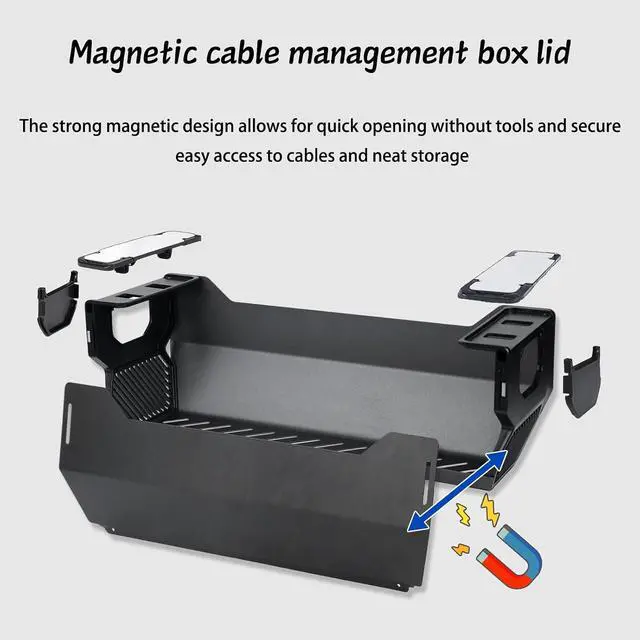 Alt view image 6 of 7 - No Drill Under Desk Cable Management Tray,Hide Cords Desk