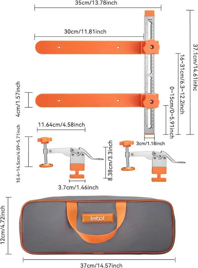Alt view image 2 of 7 - Drawer Slide Alignment Jig with Double Scale for Cabinet Installation
