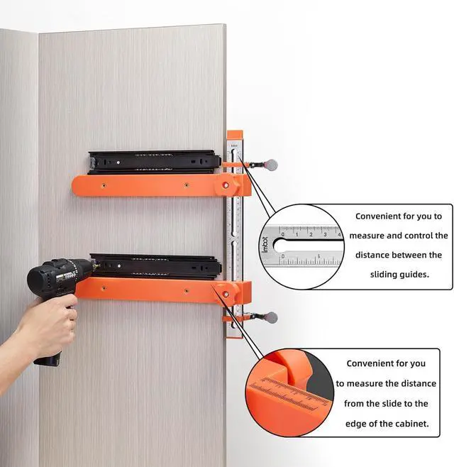 Alt view image 4 of 7 - Drawer Slide Alignment Jig with Double Scale for Cabinet Installation