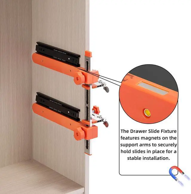 Alt view image 5 of 7 - Drawer Slide Alignment Jig with Double Scale for Cabinet Installation