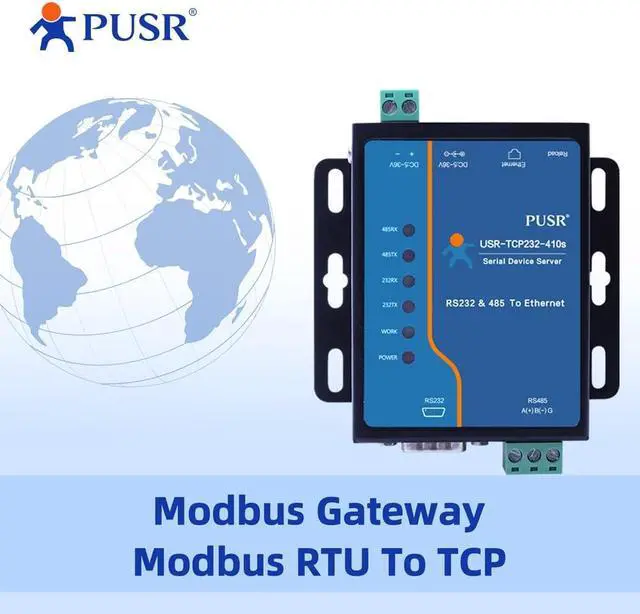 Alt view image 3 of 7 - Edge Computing RS485 RS232 to Ethernet Modbus Gateway Modbus to ethernet Support MQTT SSL/TLS encryption in HTTP Modbus RTU to TCP USR-TCP232-410S-New
