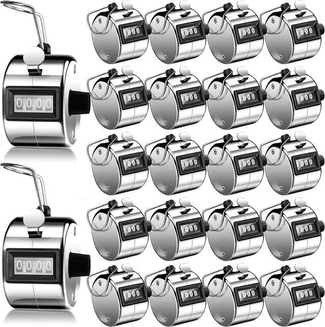 Main image of 25 Pcs Hand Held Tally Counter 4 Digit Mechanical Palm Click Counter Handheld Tally Number Clicker for Counting Numbers Golf Sports Events Office Stadium