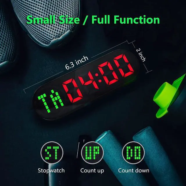 Alt view image 3 of 6 - Portable Gym Timer for Home Gym Interval Timer for Workout with Time Progress Bar/Rounds, Workout Clock for Boxing HIIT Tabata Emom Fitness Rechargeable Battery Powered
