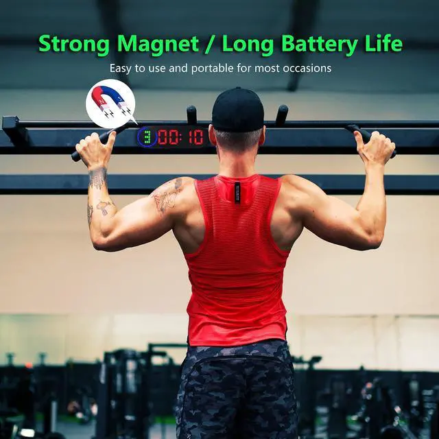 Alt view image 5 of 6 - Portable Gym Timer for Home Gym Interval Timer for Workout with Time Progress Bar/Rounds, Workout Clock for Boxing HIIT Tabata Emom Fitness Rechargeable Battery Powered