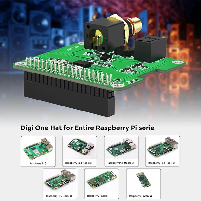 Alt view image 5 of 7 - Digi One Hat for Entire Raspberry Pi Series, S/PDIF(IEC60958-3) Digital Audio HiFi Sound Card