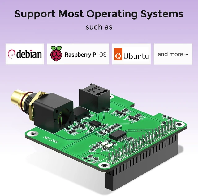Alt view image 6 of 7 - Digi One Hat for Entire Raspberry Pi Series, S/PDIF(IEC60958-3) Digital Audio HiFi Sound Card