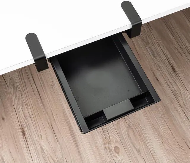 Alt view image 2 of 7 - Under Desk Slide-Out Storage Drawer, Small 11.7"x8.2" Pull-Out Organizer with Smooth Sliding Rail, Adjustable C-Clamp Mount, Black Tray for Home Office & Standing Desk