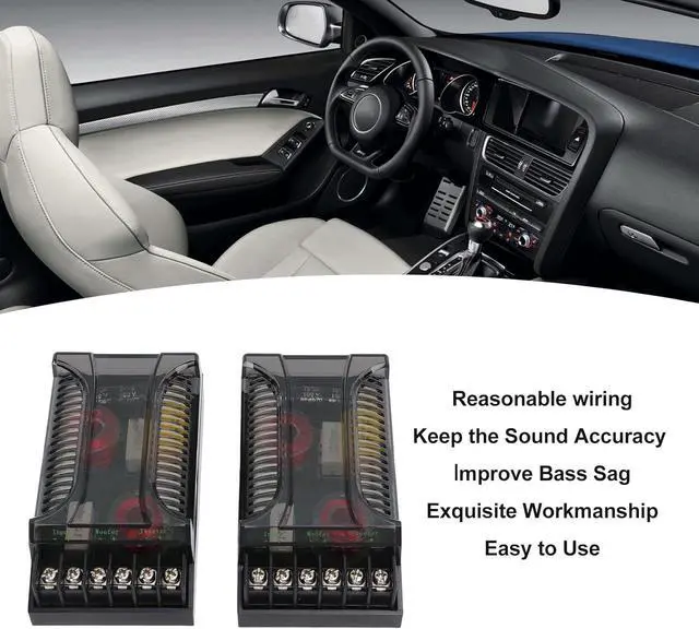 Alt view image 2 of 6 - 2 Way Car Audio Crossover 2 Pack Speaker Tweeter Passive Crossover Divider with Overcurrent 300 Watts QY7SGW1CHK