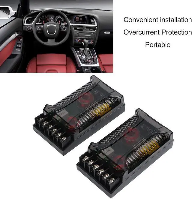 Alt view image 3 of 6 - 2 Way Car Audio Crossover 2 Pack Speaker Tweeter Passive Crossover Divider with Overcurrent 300 Watts QY7SGW1CHK