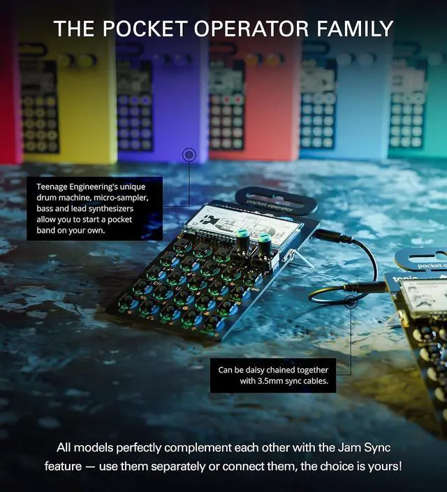 Alt view image 7 of 7 - Pocket Operator PO-14 Sub Bass Synthesizer and Sequencer