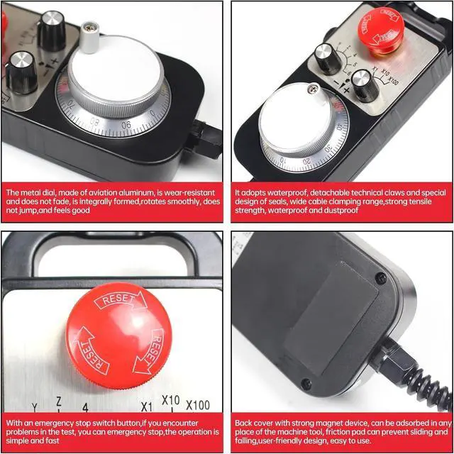 Alt view image 3 of 7 - 6 Axis MPG Pendant CNC Handwheel Manual Pulse Generator 100PPR