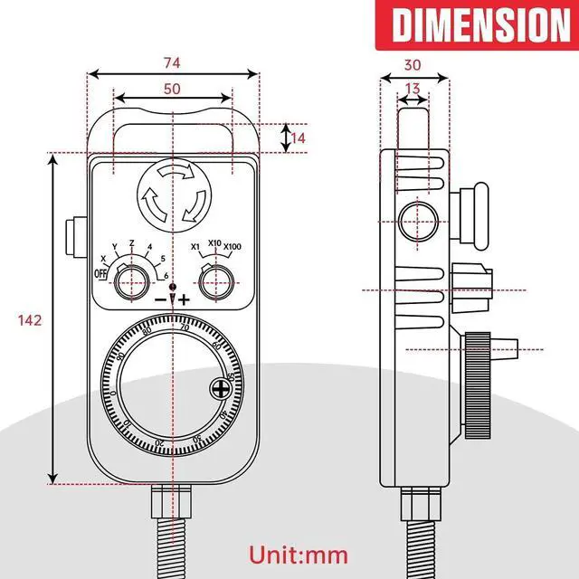 Alt view image 4 of 7 - 6 Axis MPG Pendant CNC Handwheel Manual Pulse Generator 100PPR