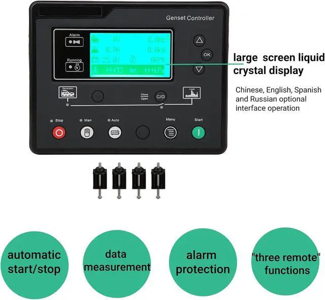 Alt view image 2 of 3 - Generator Set Controller HQM6110U Control Panel Module 0.570V Start Stop Automatic Detection for Single Generator