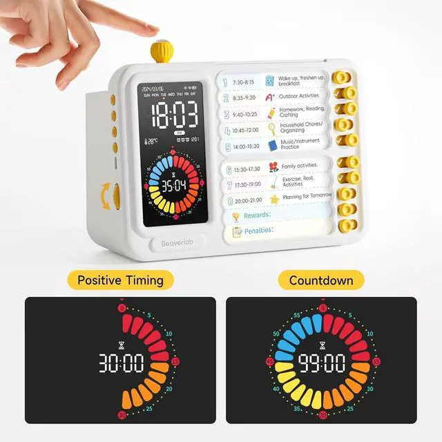 Alt view image 4 of 7 - Visual Timer for Kids Adults, ADHD Timer with Planning Board for Schedules, Task Timer Toddler Visual Timer Silent Time Timer for Home Classroom