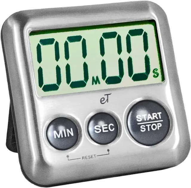 Main image of Elegant Digital Kitchen Timer Stainless Steel - Loud Alarm - Model Charcoal