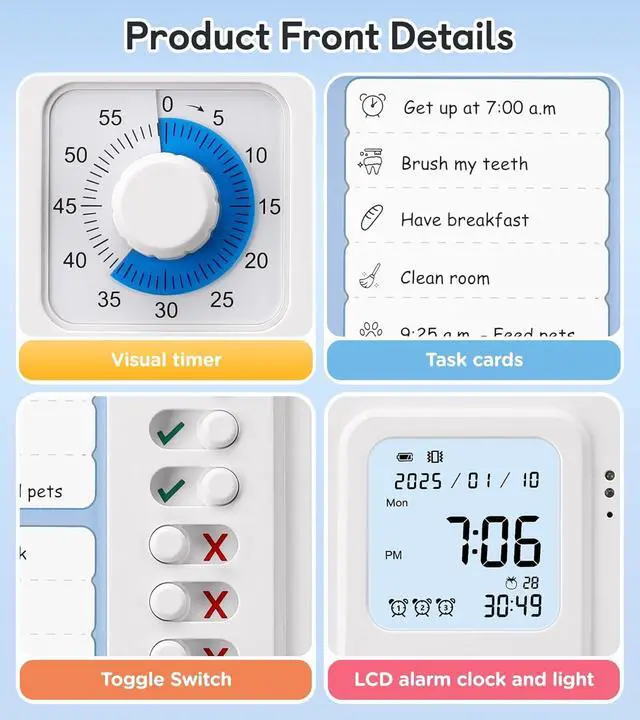 Alt view image 3 of 7 - 3-in-1 Visual Timer & ADHD Tool for Kids