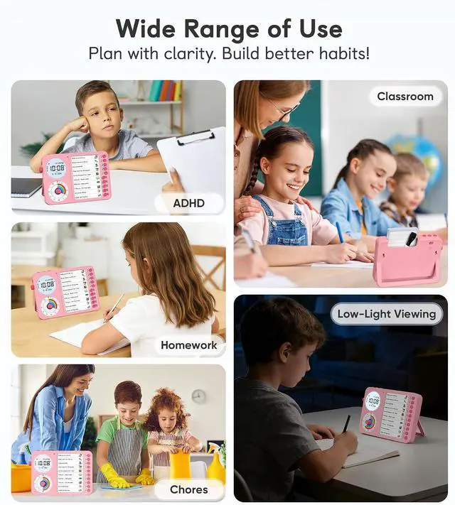 Alt view image 4 of 7 - 3-in-1 Visual Timer & ADHD Tool for Kids with Chore Chart & Planning Board