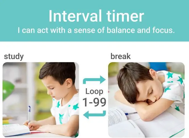 Alt view image 2 of 7 - My Routine Learning Timer, Timer, Countdown, Silence, Volume Switching Function, Up to 199 Minutes and 55 Seconds, Repeat, Interval Timer, Study Timer, Clock Function, Multiple Timer Settings,