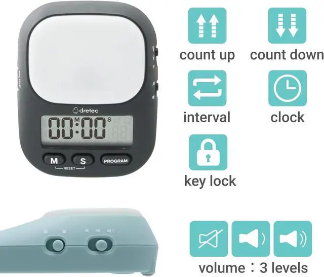 Alt view image 6 of 7 - My Routine Learning Timer, Timer, Countdown, Silence, Volume Switching Function, Up to 199 Minutes and 55 Seconds, Repeat, Interval Timer, Study Timer, Clock Function, Multiple Timer Settings,