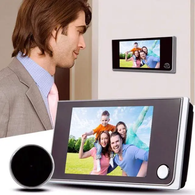 Alt view image 2 of 7 - 3.5 inch Digital Doorbell LCD 120 Degree Eye Electronic Peephole Doorbell Color IR Camera Door Viewer Powered by 4Pcsx AAA Batteries(not Included)