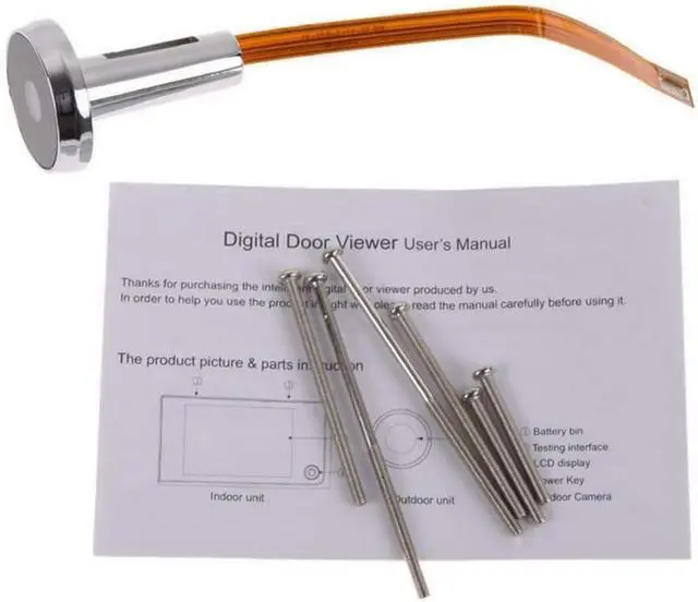 Alt view image 7 of 7 - 3.5 inch Digital Doorbell LCD 120 Degree Eye Electronic Peephole Doorbell Color IR Camera Door Viewer Powered by 4Pcsx AAA Batteries(not Included)