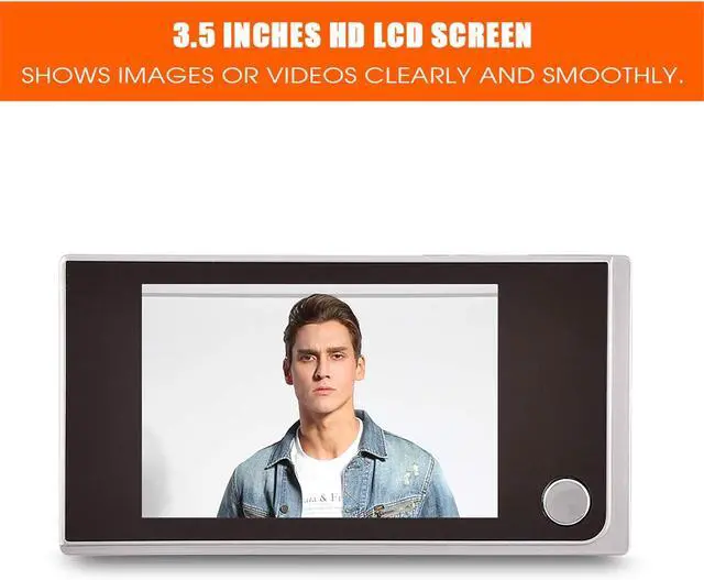 Alt view image 6 of 7 - Digital Peephole Viewer Doorbell Mini HD Smart Security Camera 3.5 inches Indoor LCD Screen