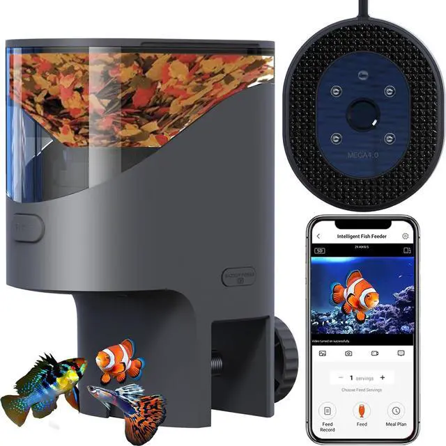 Main image of WiFi Automatic Fish Feeder with 2.5K Camera, 2.4/5G Smart App Control, Vacation Feeding Timer, 200ml Moisture-Proof Flake Food Dispenser, Remote Precision Aquarium Feeder for 10+ Gallon Tanks
