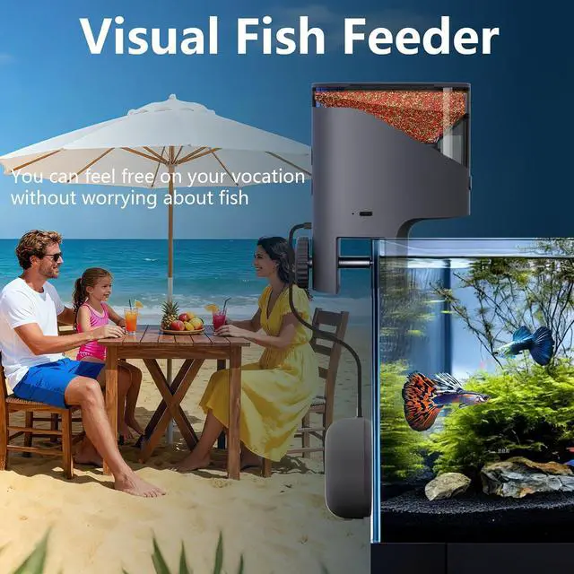 Alt view image 2 of 7 - WiFi Automatic Fish Feeder with 2.5K Camera, 2.4/5G Smart App Control, Vacation Feeding Timer, 200ml Moisture-Proof Flake Food Dispenser, Remote Precision Aquarium Feeder for 10+ Gallon Tanks