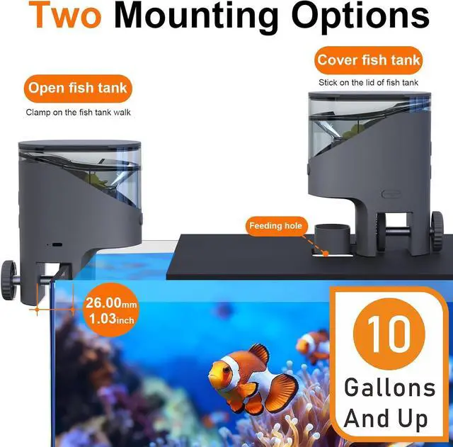 Alt view image 4 of 7 - WiFi Automatic Fish Feeder with 2.5K Camera, 2.4/5G Smart App Control, Vacation Feeding Timer, 200ml Moisture-Proof Flake Food Dispenser, Remote Precision Aquarium Feeder for 10+ Gallon Tanks