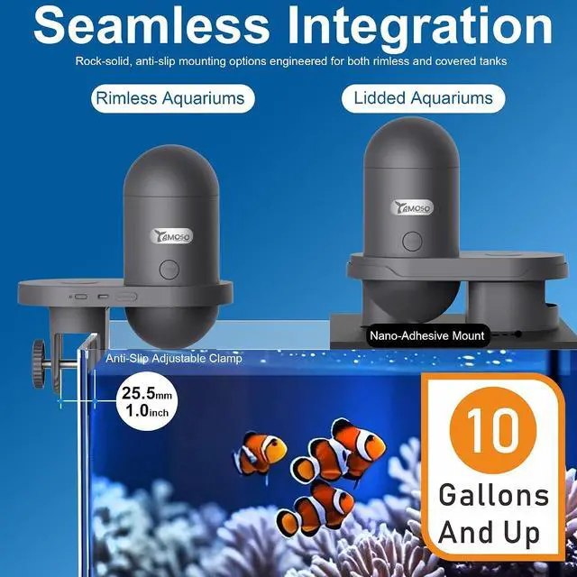 Alt view image 6 of 7 - WiFi Automatic Fish Feeder with 2.5K Camera, 2.4/5G Smart App Remote Control, Vacation Feeding Timer, Precision Fish Food Dispenser, 230ML Moisture-Proof Aquatic Pet Feeder for 10+ Gallon Tank