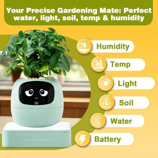 Alt view image 4 of 7 - Smart Plant Pot with Screen, 80ml Self-Watering Planter Green