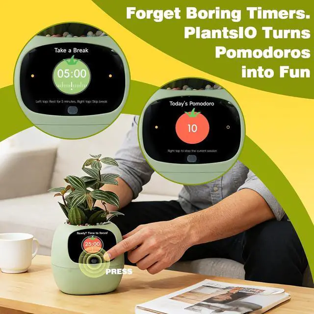 Alt view image 7 of 7 - Smart Plant Pot with Screen, 80ml Self-Watering Planter Green