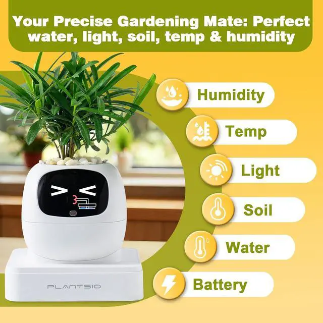 Alt view image 3 of 7 - Smart Plant Pot with Screen, 80ml Self-Watering Planter White