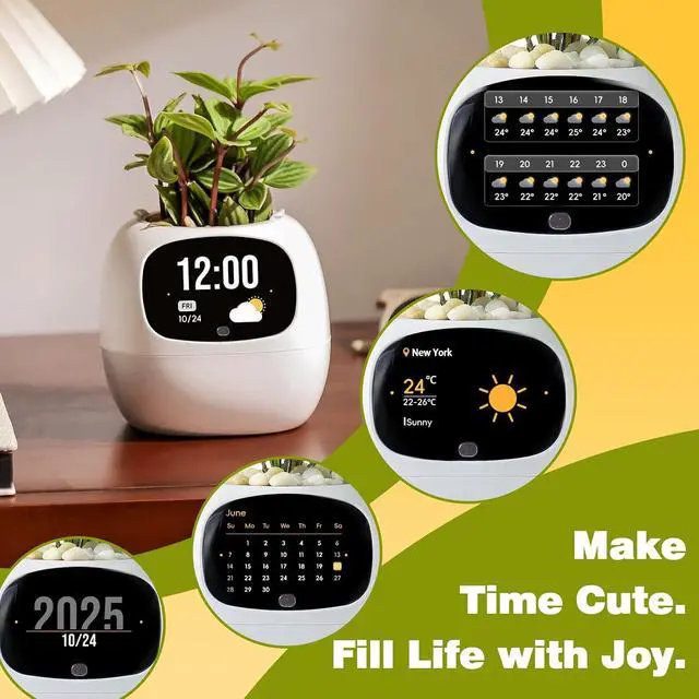 Alt view image 6 of 7 - Smart Plant Pot with Screen, 80ml Self-Watering Planter White