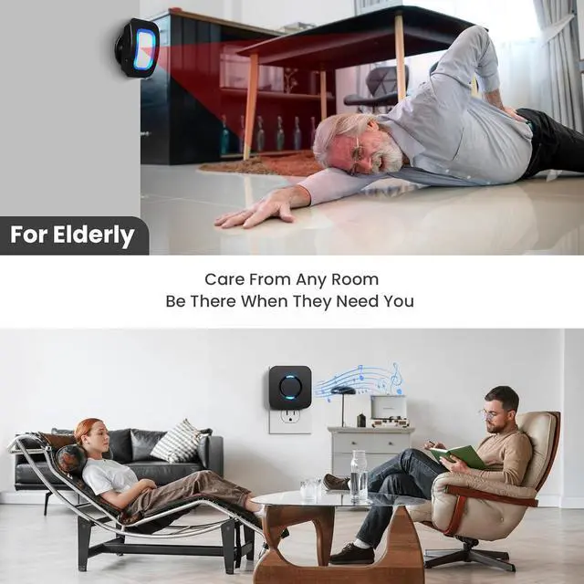 Alt view image 4 of 7 - Wireless Motion Sensor LED Light - Motion Detector Alarm Chimes Door Sensor