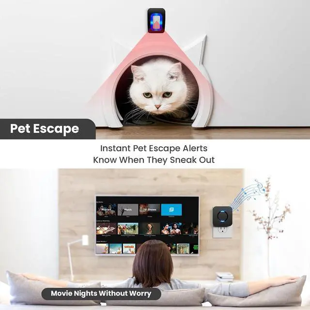 Alt view image 6 of 7 - Wireless Motion Sensor LED Light - Motion Detector Alarm Chimes Door Sensor
