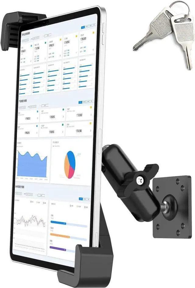 Main image of Metal Lockable Wall Tablet Mount with Adjustable Arm, Anti-Theft Tablet Kiosk Holder for Retail Store, Restaurant, Office Reception & Business POS Display, Fits 7-11" iPad Pro Air Mini