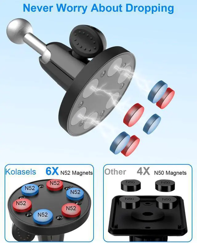 Alt view image 3 of 6 - Magnetic Tablet Holder, iPad Magnetic Mount with Adjustable Arm
