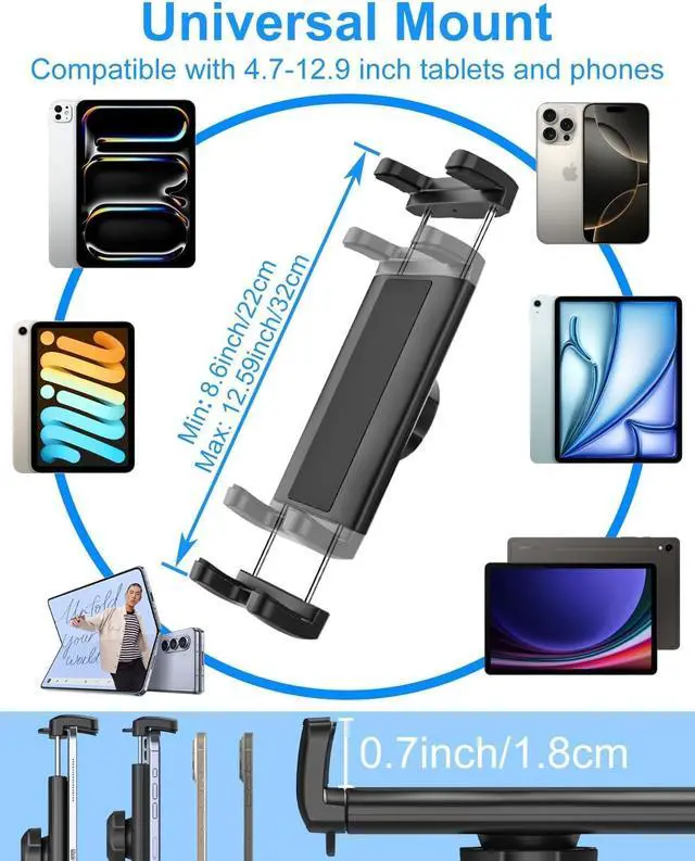 Alt view image 6 of 6 - Magnetic Tablet Holder, iPad Magnetic Mount with Adjustable Arm