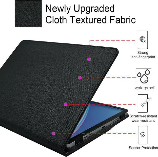 Alt view image 3 of 7 - Hand Strap Case for 10.1" TCL TAB 10 Gen 4 (Model: 8483A) Tablet, PU Leather Bidirectional Multi-Angle Stand Cover with Auto Sleep & Wake/Elastic Pen Holder (Black)