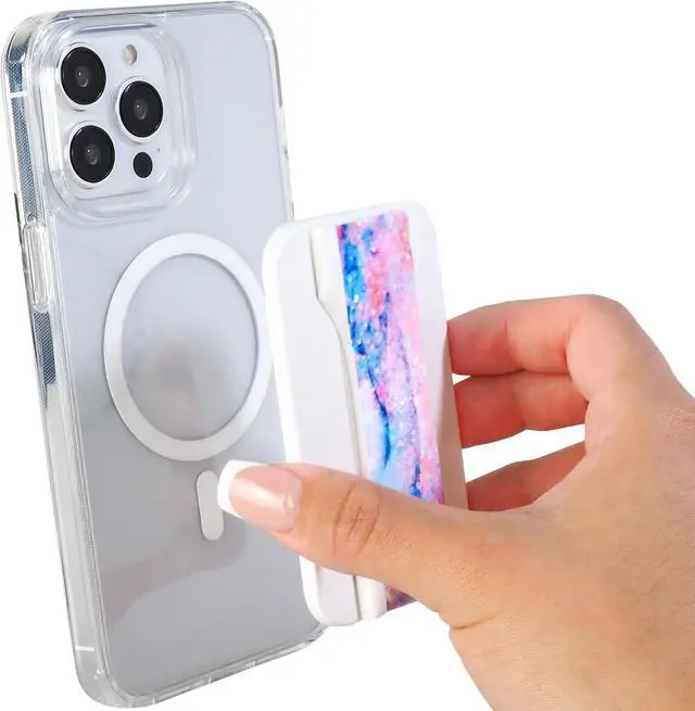 Alt view image 2 of 6 - PRO MagSafe Compatible Magnetic Phone Grip - Phone Strap - Mount, Handle and Kickstand for Smartphone and Tablet - Magic Marble - Eligible for All MagSafe Devices