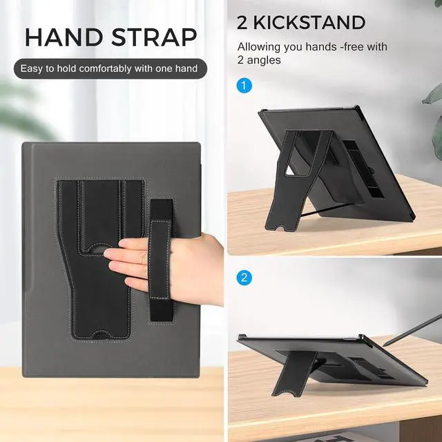 Alt view image 3 of 7 - Stand Case for Remarkable Paper Pro Tablet 11.8" with Hand Strap