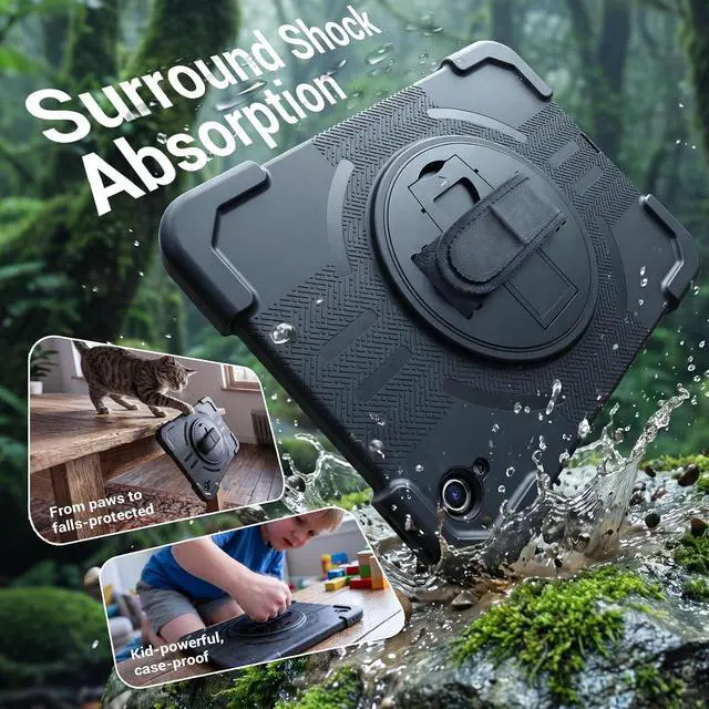 Alt view image 4 of 7 - Designed for iPad A16 Case Rotating Kickstand Waterproof for iPad 10th &A16