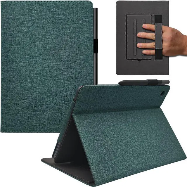 Main image of Hand Strap Case for 10.1" TCL TAB 10 Gen 4 (Model: 8483A) Tablet, PU Leather Bidirectional Multi-Angle Stand Cover with Auto Sleep & Wake/Elastic Pen Holder (Sage Green)