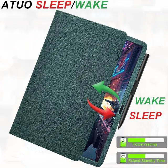 Alt view image 4 of 7 - Hand Strap Case for 10.1" TCL TAB 10 Gen 4 (Model: 8483A) Tablet, PU Leather Bidirectional Multi-Angle Stand Cover with Auto Sleep & Wake/Elastic Pen Holder (Sage Green)